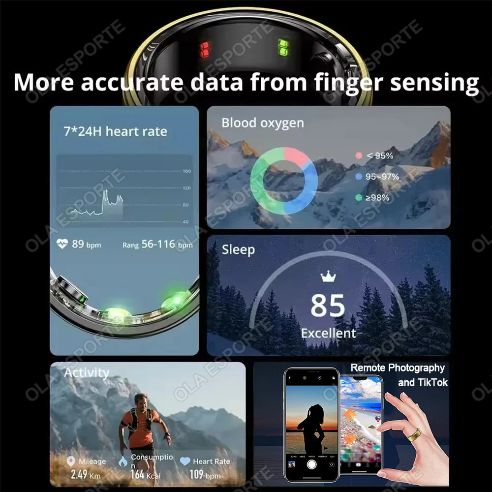 Xiaomi Unisex Fitness Smart Ring – Blood Pressure & Heart Rate Tracker, Multi-Sport Mode, Waterproof Wearable - Perfect Gift
