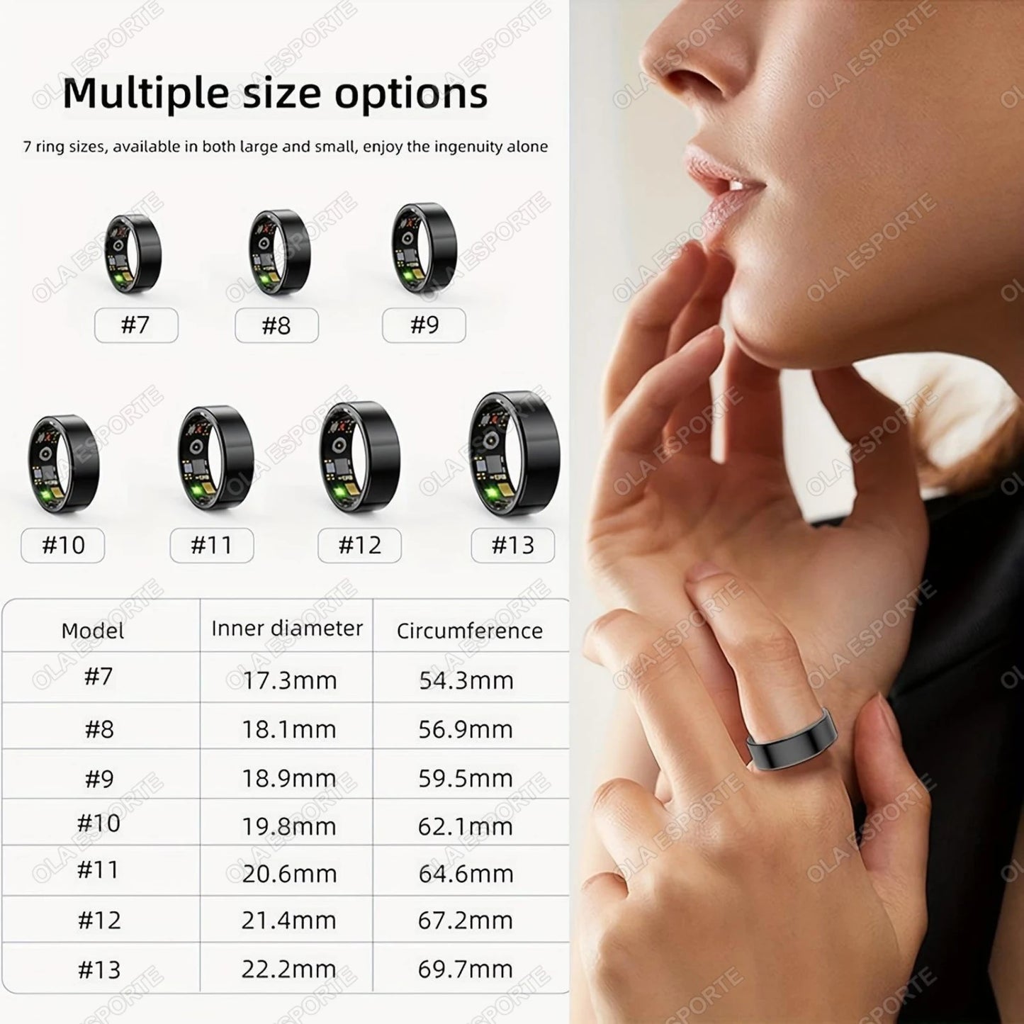 Xiaomi Unisex Fitness Smart Ring – Blood Pressure & Heart Rate Tracker, Multi-Sport Mode, Waterproof Wearable - Perfect Gift