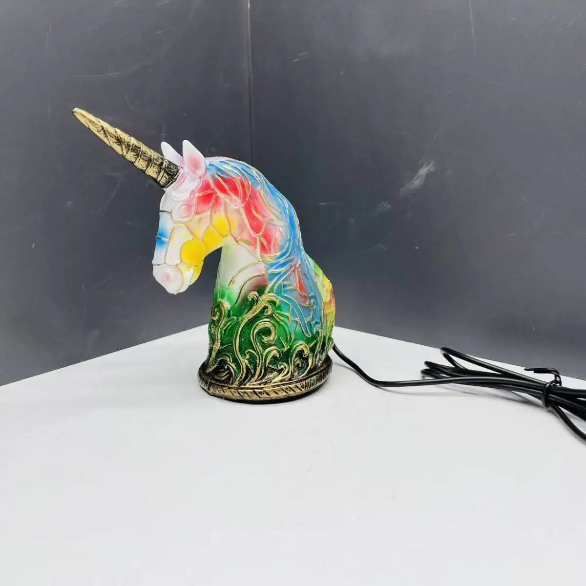 Creative Resin Animal Night Lamp – USB LED Light for Desk or Bedroom Decor, Mermaid, Wolf, Owl, Cat, Dragon Series - Perfect for Housewarming Gift