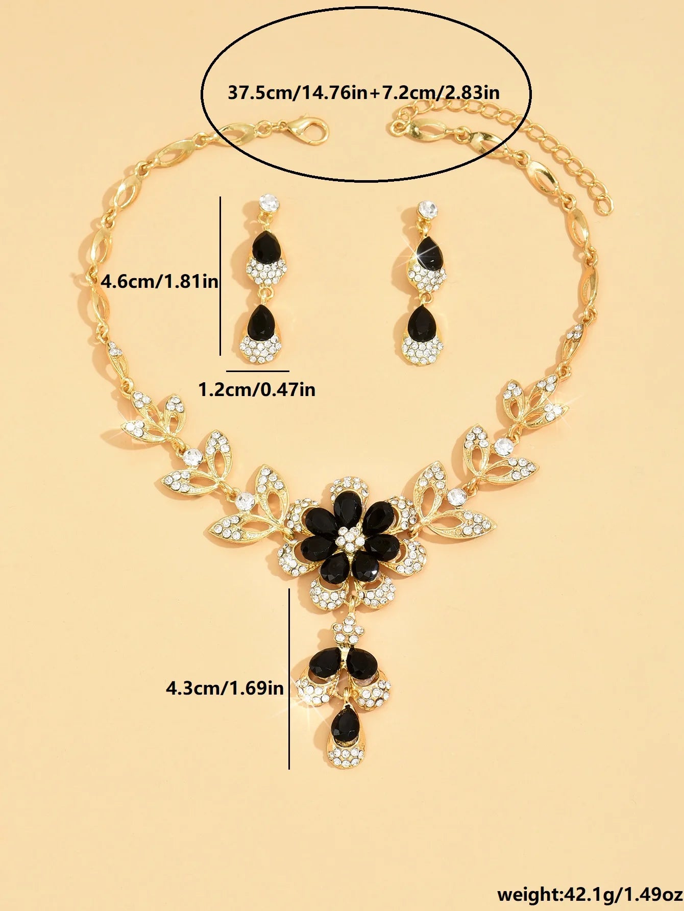 Luxury 3-Piece Camellia Necklace and Earrings Set – Floral Waterdrop Design for Bridesmaids, Banquets & Special Occasions - Perfect Gift for Her