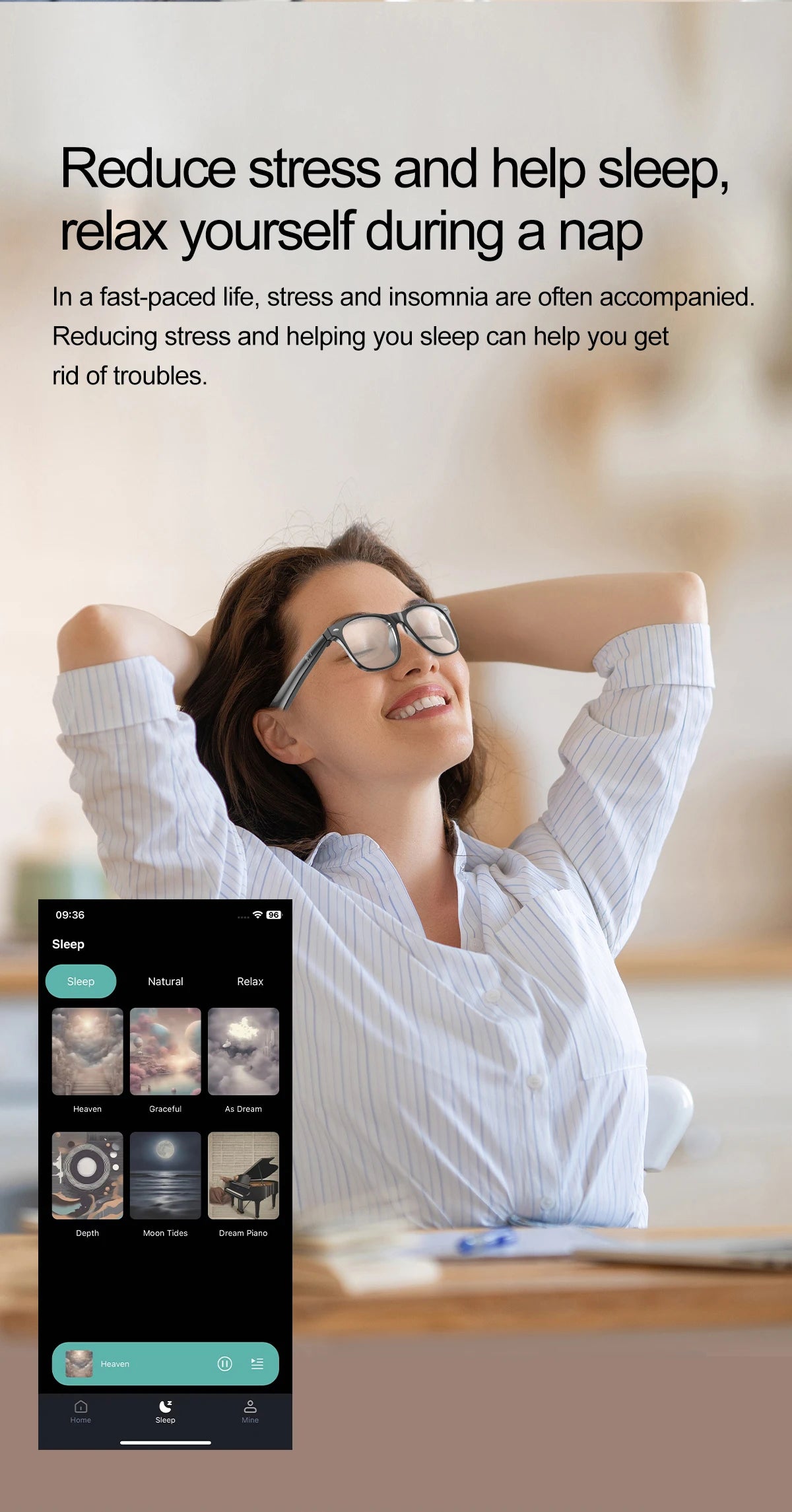 LIGE Intelligent Translation Smart Bluetooth Glasses - Wireless Calling Sunglasses with Mic, Touch Control & Voice Assistant - Perfect Gift for All