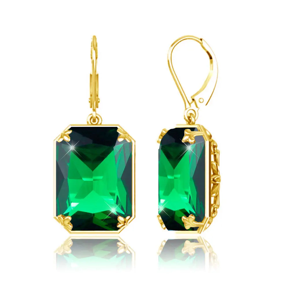 Elegant Ruby Dangle Earrings for Women – 925 Silver 18K Gold Plated Hoops Fine Jewelry for Engagement, Party & Gifting Her