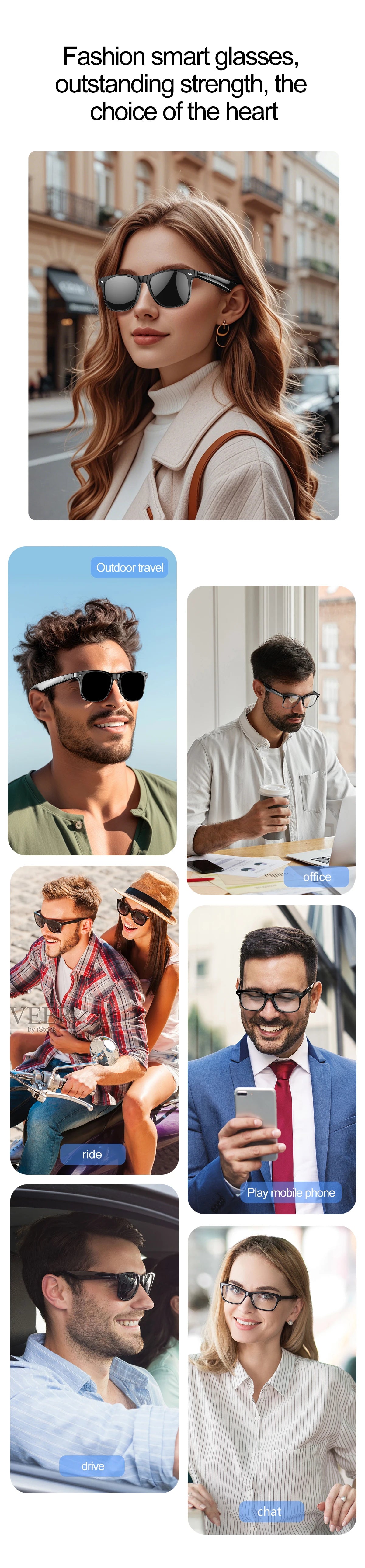 LIGE Intelligent Translation Smart Bluetooth Glasses - Wireless Calling Sunglasses with Mic, Touch Control & Voice Assistant - Perfect Gift for All