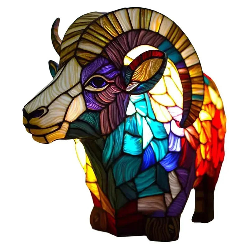 Creative Resin Animal Night Lamp – USB LED Light for Desk or Bedroom Decor, Mermaid, Wolf, Owl, Cat, Dragon Series - Perfect for Housewarming Gift