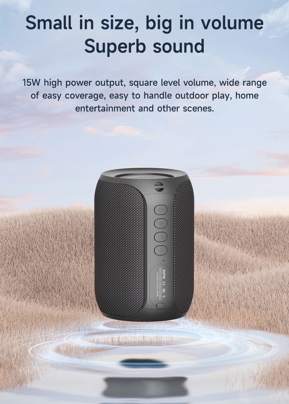 Powerful Bluetooth Speaker with Deep Bass & LED Light – Waterproof Outdoor Soundbox, Wireless Bluetooth Subwoofer - Perfect Gift for Friends, Family