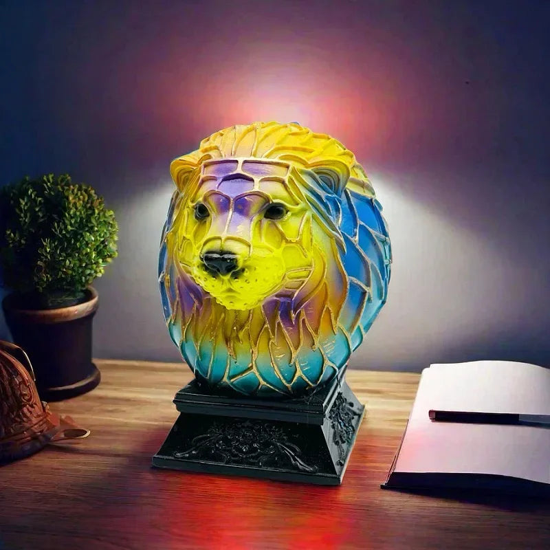 Creative Resin Animal Night Lamp – USB LED Light for Desk or Bedroom Decor, Mermaid, Wolf, Owl, Cat, Dragon Series - Perfect for Housewarming Gift