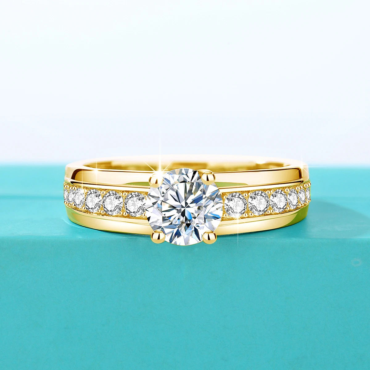 1 Carat Moissanite Engagement Ring for Women – 925 Sterling Silver Rhodium Plated Wedding Jewelry - Elegant Gift for Her