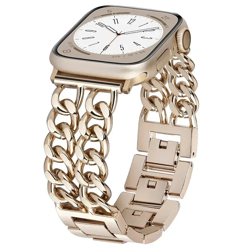 Premium Metal Chain Women's Apple Watch Bracelet Strap - Stylish 38mm to 49mm Wristband for iWatch models