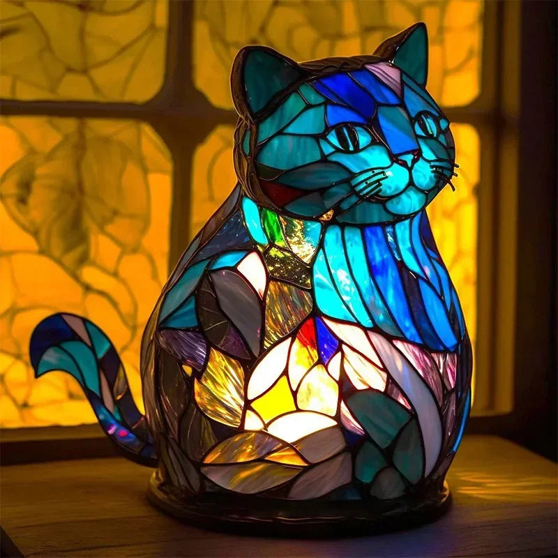 Creative Resin Animal Night Lamp – USB LED Light for Desk or Bedroom Decor, Mermaid, Wolf, Owl, Cat, Dragon Series - Perfect for Housewarming Gift