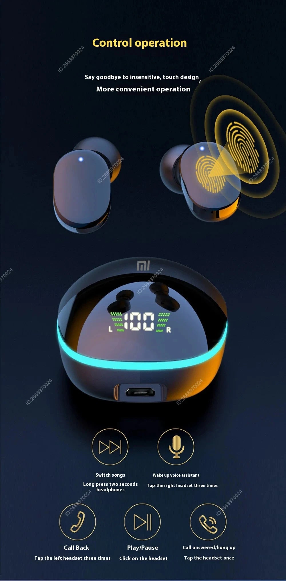 Xiaomi G9S Wireless TWS Earbuds – In-Ear Gaming Earphones With Mic & Touch Control, HiFi Stereo, Waterproof Sport Headset - Elegant Gift