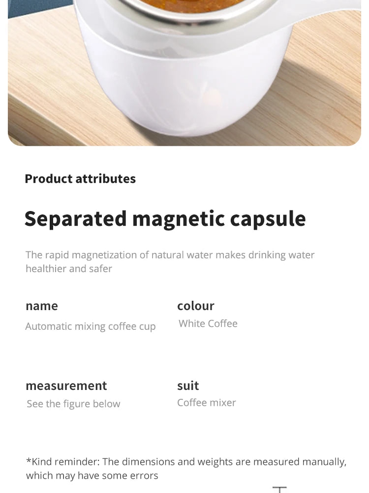 Magnetic Self-Stirring Coffee Mug for Home, Office & Travel – Rechargeable Auto Mix Cup for Tea & Hot Drinks - Perfect Gift to Express True Love