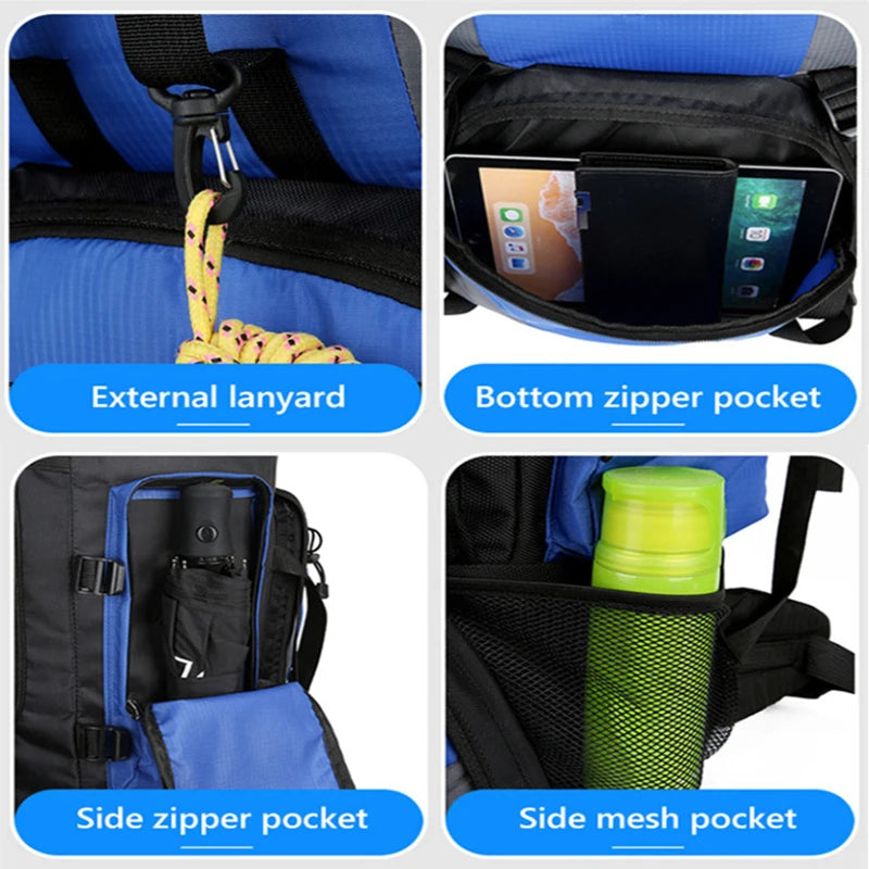 Men's 90L Trekking Bag | Waterproof Outdoor Backpack for Hiking, Camping & Travel Adventures, Heavy-Duty Rucksack With Cover| Perfect Gift for Him