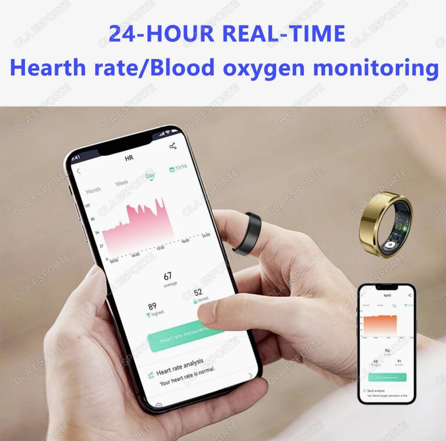 Xiaomi Unisex Fitness Smart Ring – Blood Pressure & Heart Rate Tracker, Multi-Sport Mode, Waterproof Wearable - Perfect Gift