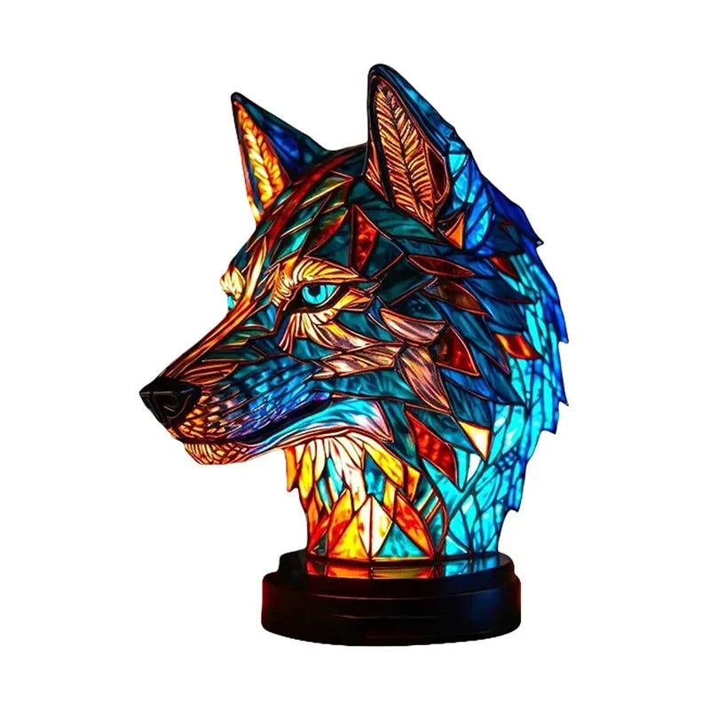 Creative Resin Animal Night Lamp – USB LED Light for Desk or Bedroom Decor, Mermaid, Wolf, Owl, Cat, Dragon Series - Perfect for Housewarming Gift