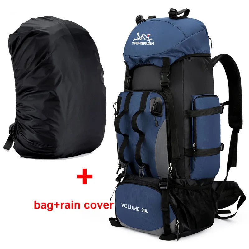 Men's 90L Trekking Bag | Waterproof Outdoor Backpack for Hiking, Camping & Travel Adventures, Heavy-Duty Rucksack With Cover| Perfect Gift for Him
