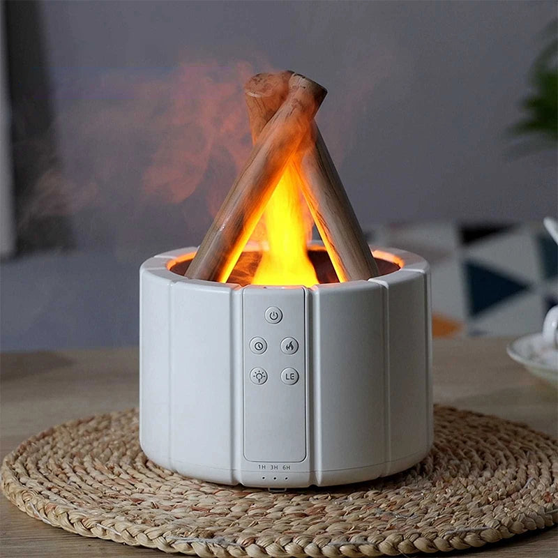 H9 Bonfire  Flame USB Humidifier with Remote Control  - Flame Light Ultrasonic Aroma Diffuser Air Humidifier, Oil Fragrance Perfume Machine for Home, Office, Hotels - Elegant Gifts for your Loved Ones & Youself