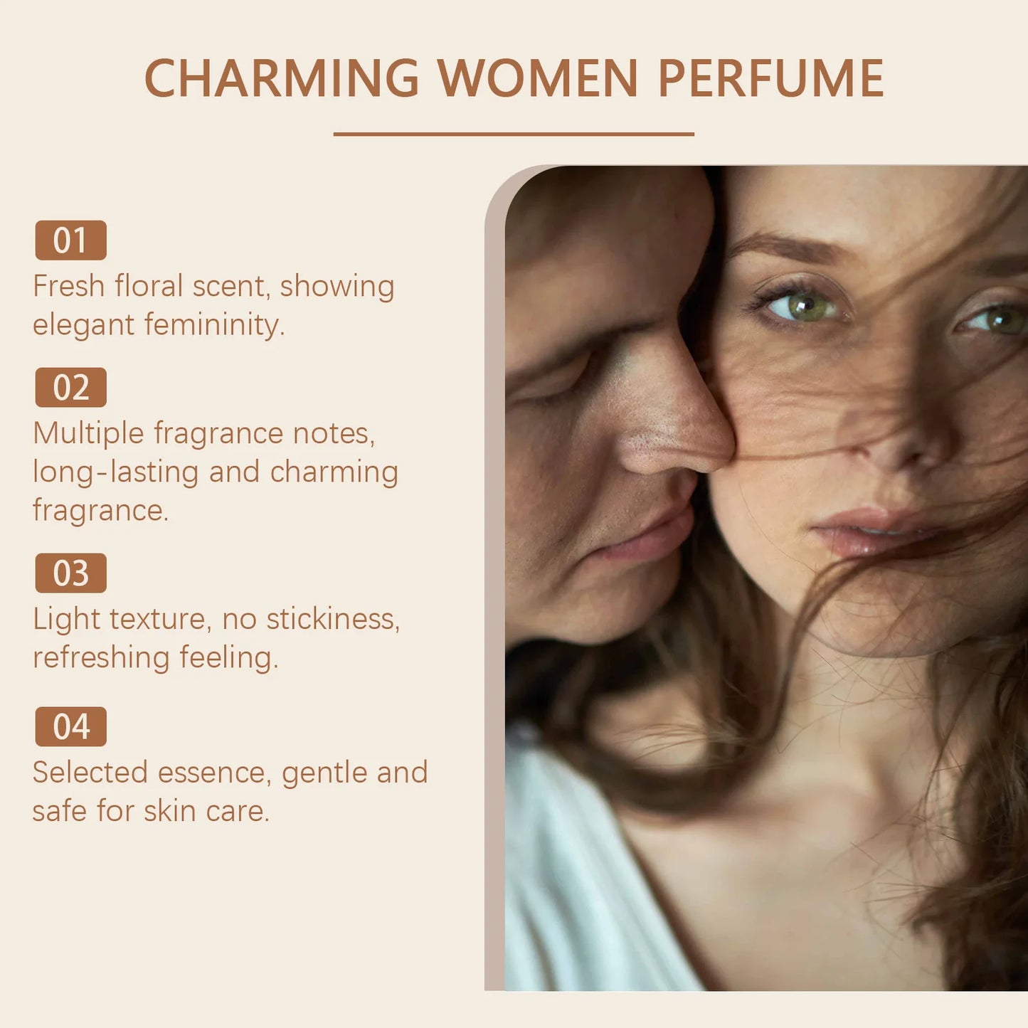 Charming Floral Scent Perfume for Women By Roxelis - Long-Lasting Body Mist, 50ml Natural Fresh Body Spray for Dating, Glamour, Everyday Allure - Perfect Gift For Her