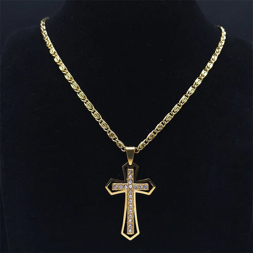 Stainless Steel Christian Cross Pendant Necklace for Men/Women - Durable & Versatile Jewelry - Perfect Gift for Loved Ones