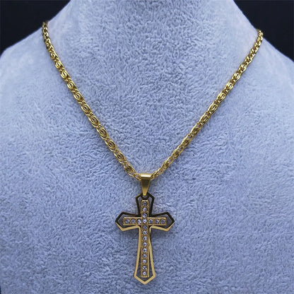 Stainless Steel Christian Cross Pendant Necklace for Men/Women - Durable & Versatile Jewelry - Perfect Gift for Loved Ones