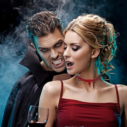 Spooky Halloween Blood Drip Necklace – Fake Vampire Blood Choker for Horror Costume & Party Accessories