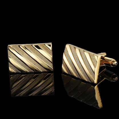 Premium 18K Gold Plated Cufflinks - French Style for Men - Summer Collection