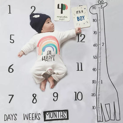 Nordic-themed photo accessories for infants, including milestone blankets, play mats, backdrop cloth, and calendar props.