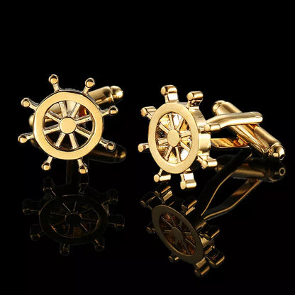 Premium 18K Gold Plated Cufflinks - French Style for Men - Summer Collection