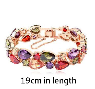 Elegant Multicolor Mona Lisa Inspired Cubic Zirconia Bracelet – Luxury Women’s Wedding Jewelry, Daily Wear Bangles - Perfect Gift for Her