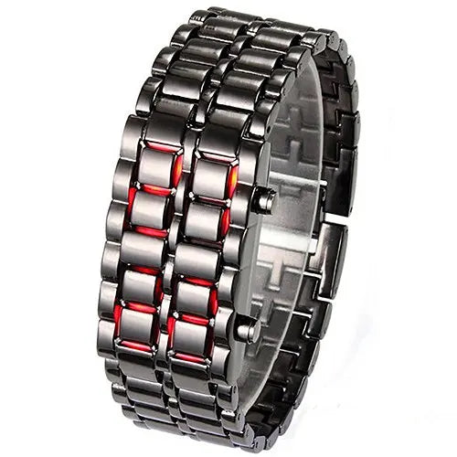 Stainless Steel LED Digital Bracelet Watch - Water Resistant, Unisex, Perfect Gift Wristwatch