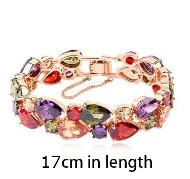 Elegant Multicolor Mona Lisa Inspired Cubic Zirconia Bracelet – Luxury Women’s Wedding Jewelry, Daily Wear Bangles - Perfect Gift for Her