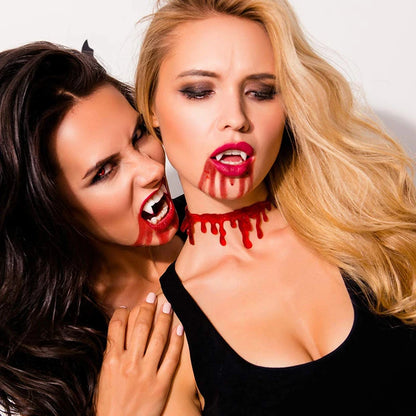 Spooky Halloween Blood Drip Necklace – Fake Vampire Blood Choker for Horror Costume & Party Accessories