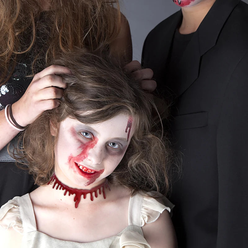 Spooky Halloween Blood Drip Necklace – Fake Vampire Blood Choker for Horror Costume & Party Accessories