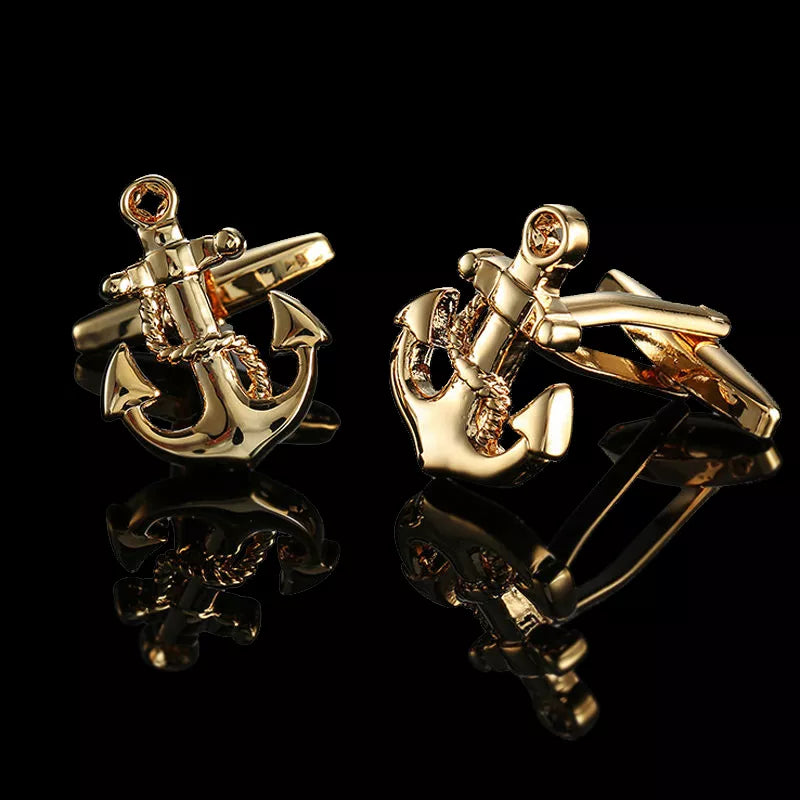 Premium 18K Gold Plated Cufflinks - French Style for Men - Summer Collection