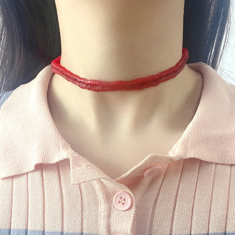 Spooky Halloween Blood Drip Necklace – Fake Vampire Blood Choker for Horror Costume & Party Accessories