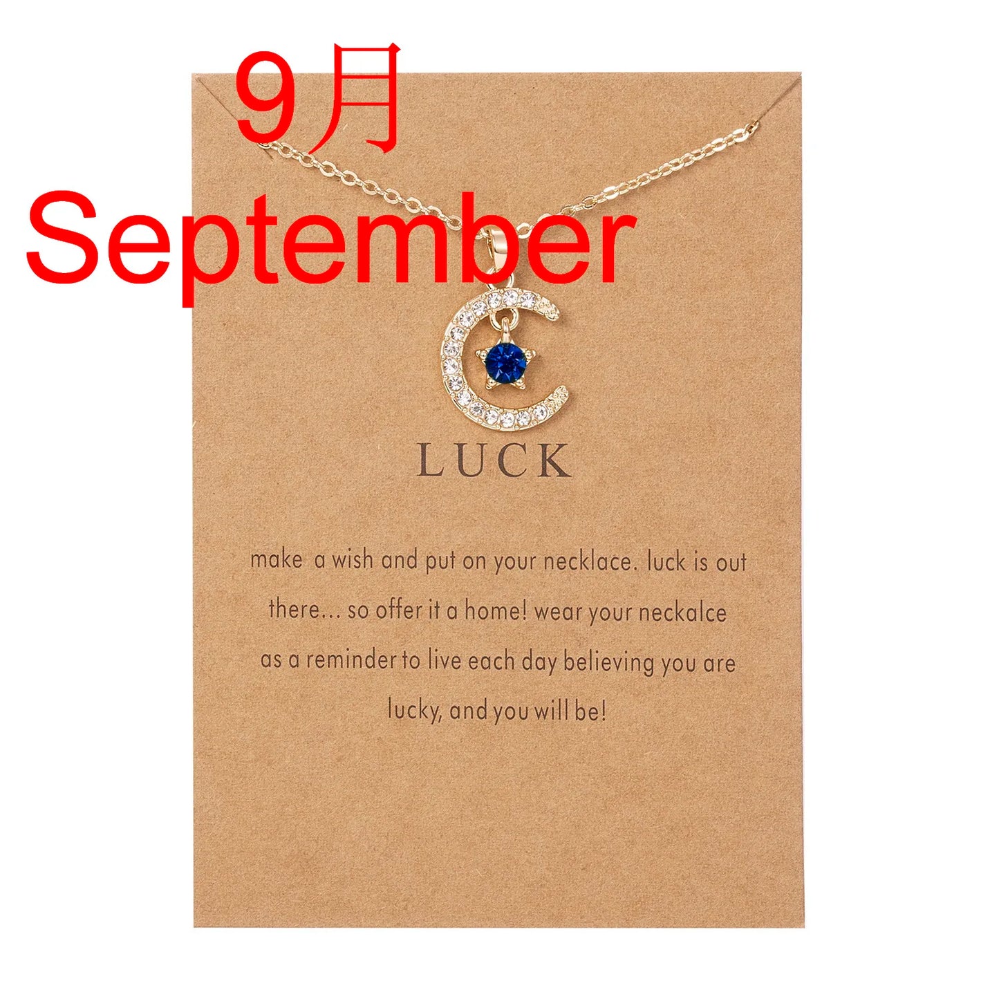 2026 New Fashion Birthstone Moon & Star Crystal Pendant Necklace for Women – Elegant Clavicle Chain Choker, Perfect for Birthday Gifts and Creative Jewelry Accessories.