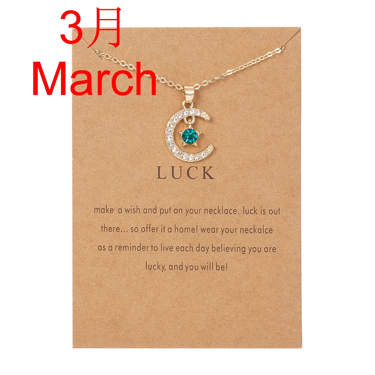 2026 New Fashion Birthstone Moon & Star Crystal Pendant Necklace for Women – Elegant Clavicle Chain Choker, Perfect for Birthday Gifts and Creative Jewelry Accessories.