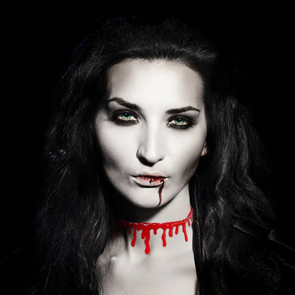 Spooky Halloween Blood Drip Necklace – Fake Vampire Blood Choker for Horror Costume & Party Accessories