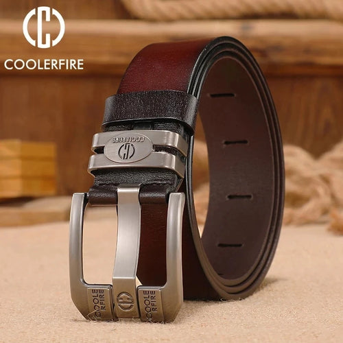 Luxury Vintage Style Men's Leather Cowboy Wide Belt - Premium Buckle Belts, Luxurious Leisure, Vintage Jean Strap - Perfect Gift for Men