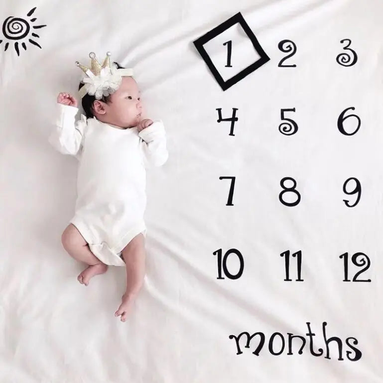 Nordic-themed photo accessories for infants, including milestone blankets, play mats, backdrop cloth, and calendar props.