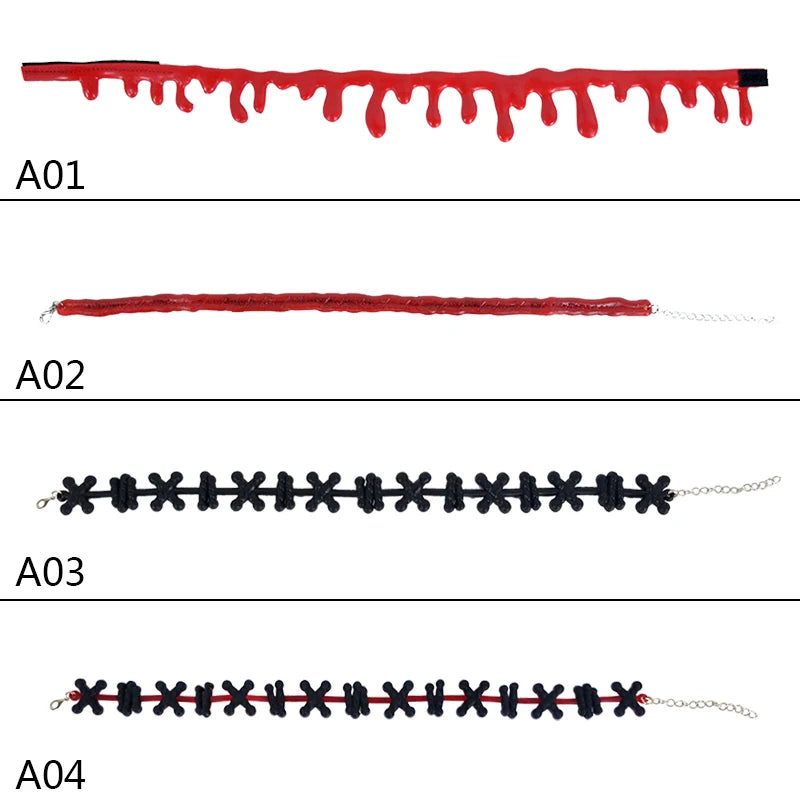 Spooky Halloween Blood Drip Necklace – Fake Vampire Blood Choker for Horror Costume & Party Accessories