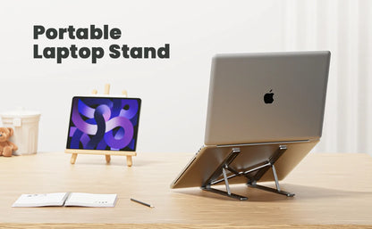 Aluminum Laptop Stand - Foldable, lightweight & Portable Laptop Bracket Compatible with 10 To 15.6 Inches Laptops - Elegant Gift for All