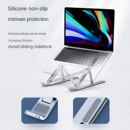 Aluminum Laptop Stand - Foldable, lightweight & Portable Laptop Bracket Compatible with 10 To 15.6 Inches Laptops - Elegant Gift for All