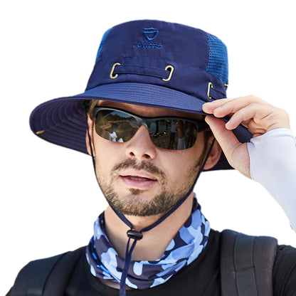 Breathable Mesh Bucket Hat for Men - Anti-UV Sun Protection for Fishing, Camping & Hiking