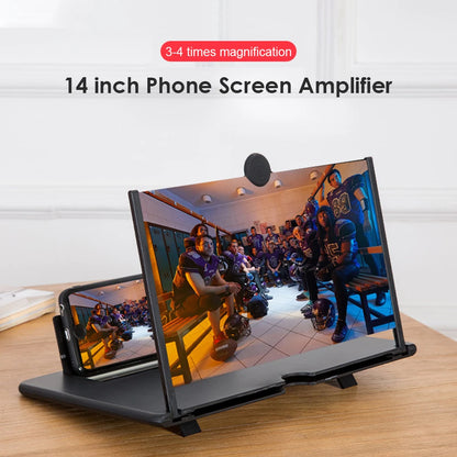 14-inch Smartphone Display Magnifying Bracket with 3D Screen Amplifier and Video Magnifier for Mobile Phones, HD Expander Projector, and Smartphone - Ideal Gift for All