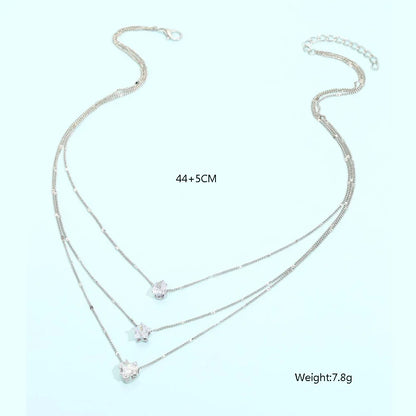 Premium Crystal Zircon Heart Star Charm Necklace Set for Women - Sparkling Stones, Versatile Design, Feminine Charms, Vintage Appeal - Excellent gift to Women