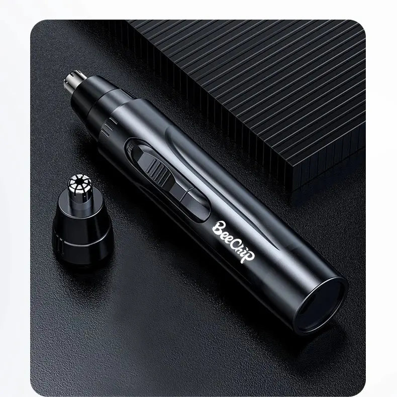 Black Electric Nose Hair Trimmer - Low Noise, High Torque, High Speed Motor, Washable - Men & Women