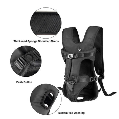 "Premium Pet Backpack Carrier - Waterproof & Comfortable for Small/Medium Dogs and Cats"