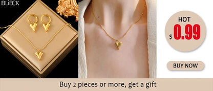 EILIECK 316L Stainless Steel White Zirconia Flower Petal Necklace Bracelet Earrings Set For Women New Trendy Jewelry Party Gift