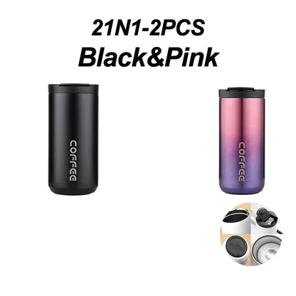 400ml Leak-Proof Stainless Steel Thermal Coffee Mug – Portable Travel Cup, Insulated 304 Thermos, Water Bottle - Perfect Gift for Family, Friends & Yourself