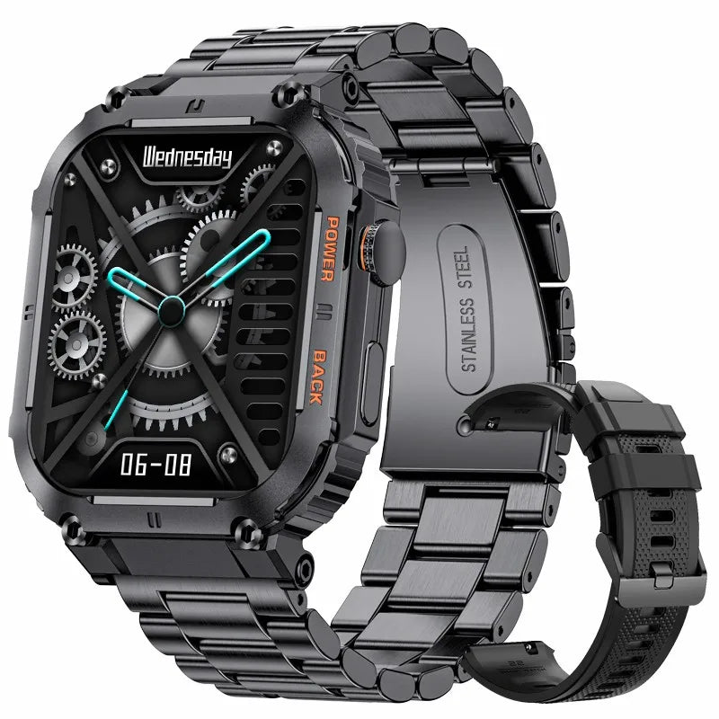 Men's Smartwatch for Android & iPhone By LIGE – Smashproof & Waterproof, 1.96" Display, Bluetooth Call, Fitness Tracker, 400mAh Battery - Perfect Gift for Him